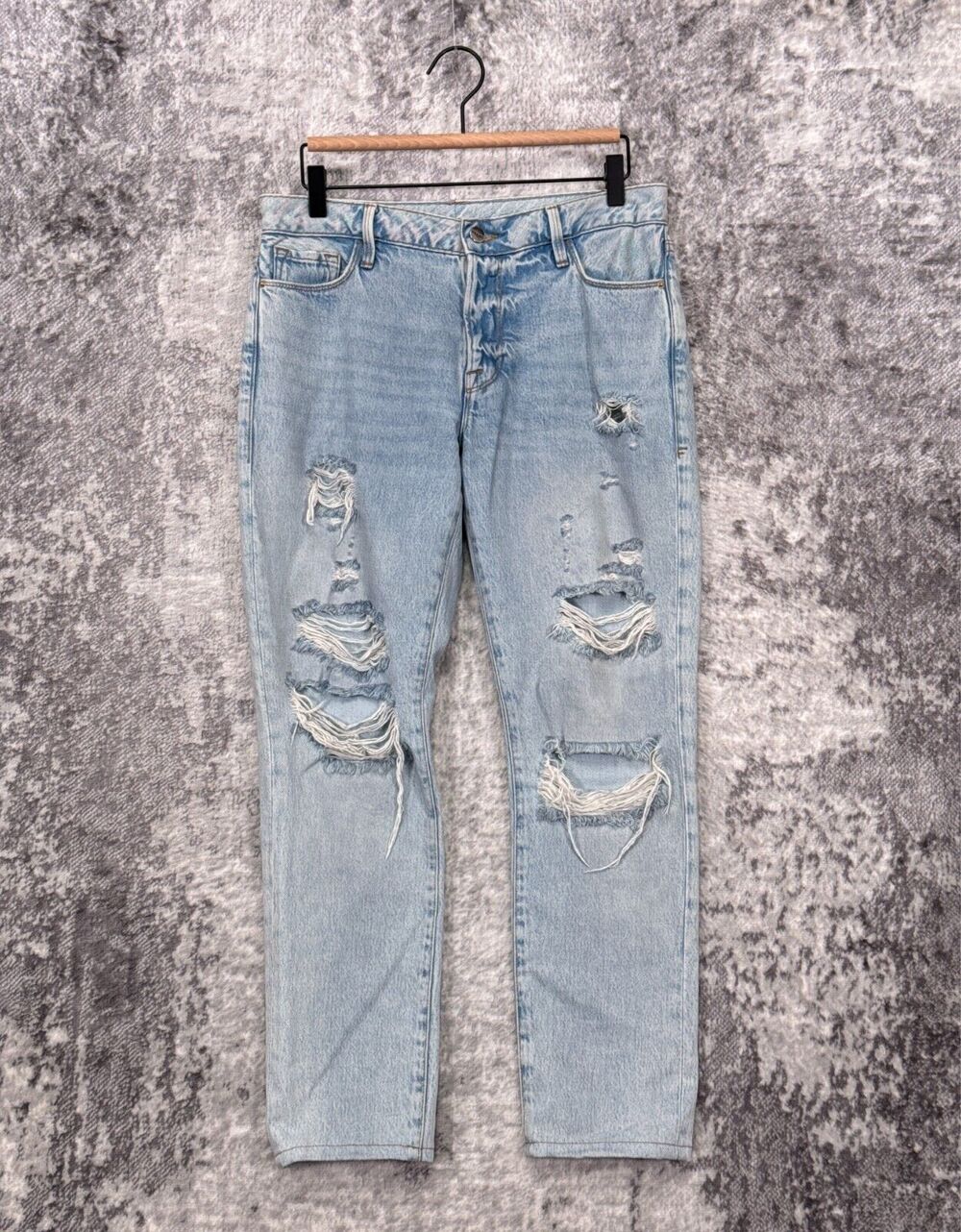 FRAME Jeans 25 Womens Le Garcon Boyfriend Distressed Ripped Denim